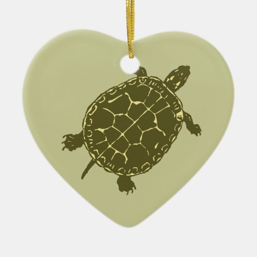 Rote Schieber-Schildkröte Keramikornament (Vorne)