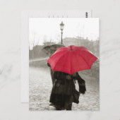 Rote Schirme Schwarz-Weiß-Fotografie Postkarte (Vorne/Hinten)