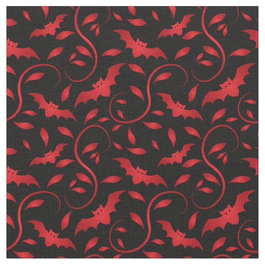 Rote Schläger und Blättermuster Stoff (Nahaufnahme)