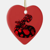 Rote Schlange mit Herz Keramikornament (Rechts)