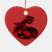 Rote Schlange mit Herz Keramikornament (Hinten)