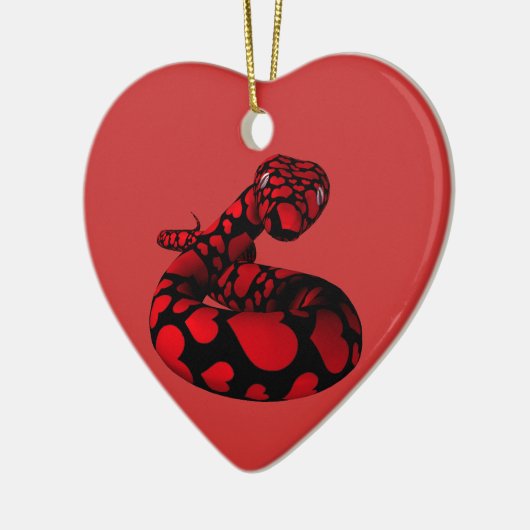Rote Schlange mit Herz Keramikornament (Links)
