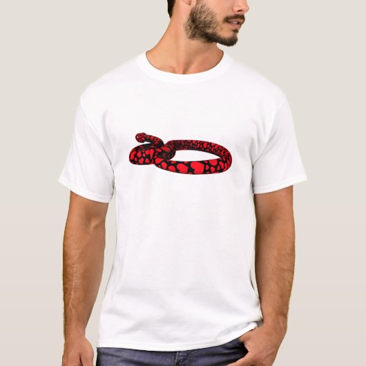 Rote Schlange mit Herz T-Shirt (Vorderseite)