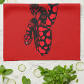 Rote Schlange mit Herzen Handtuch (Gefaltet)
