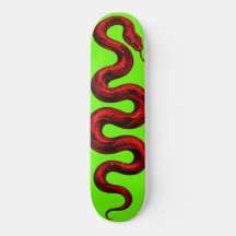 Rote Schlange Neon Grün Skateboard — Knallige Farb