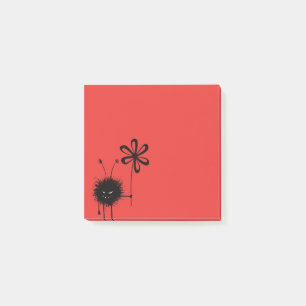 Rote schlechte Blumen-Wanze Post-it Klebezettel