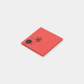 Rote schlechte Blumen-Wanze Post-it Klebezettel (angewinkelt)
