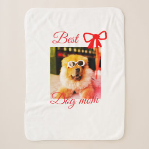 Rote Schleife beste Hundemutter Vater Foto Hund/Ha Sherpadecke
