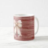 Rote Schleife Creme Schleife Kaffeetasse (VorderseiteRechts)