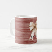 Rote Schleife Creme Schleife Kaffeetasse (Vorderseite Links)