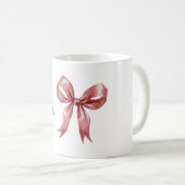 Rote Schleife personalisiert Kaffeetasse (VorderseiteRechts)