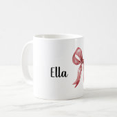 Rote Schleife personalisiert Kaffeetasse (Vorderseite Links)