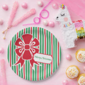 Rote Schleife Weihnachtsfeier Papierplatten Pappteller (Party)