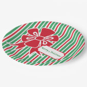 Rote Schleife Weihnachtsfeier Papierplatten Pappteller (Schrägansicht)