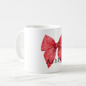 Rote Schleife Weiße Punkte Kaffeetasse (Vorderseite Links)