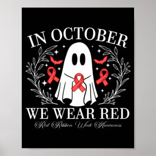 Rote-Schleife-Woche-Geisterdesign im Oktober Trage Poster