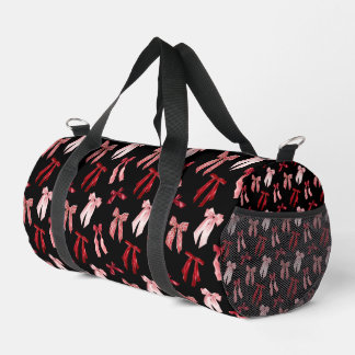 Rote Schleifen auf schwarzem Hintergrund Duffle Bag