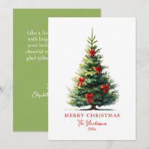 Rote Schleifen Bänder Frohe Weihnachten Baum Karte