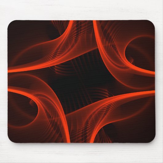 Rote Schleifen-Blätter Mousepad (Vorne)