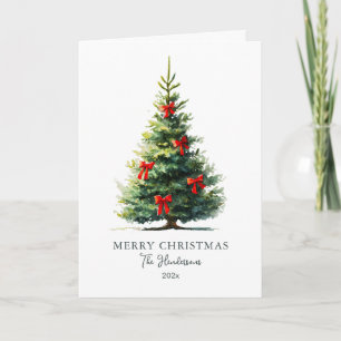 Rote Schleifen Weihnachtsbaum Karte