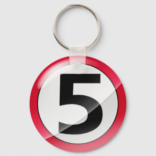 Rote Schlüsselkette der Nr.-5 Schlüsselanhänger