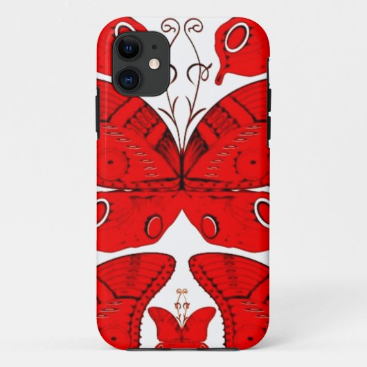 Rote Schmetterlinge Case-Mate iPhone Hülle (Rückseite)