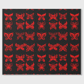 Rote Schmetterlinge Geschenkpapier (Flach)
