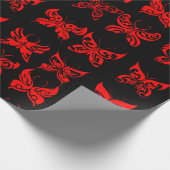 Rote Schmetterlinge Geschenkpapier (Ecke)