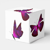 Rote Schmetterlinge, Gold Tiara Quinceanera Gefäll Geschenkschachtel (Rückseite)