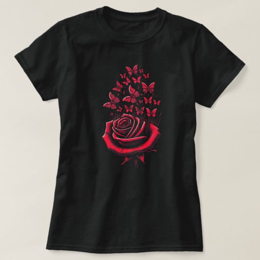 Rote Schmetterlinge T-Shirt (Design vorne)