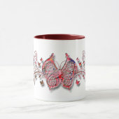 Rote Schmetterlinge Tasse (Zentrum)