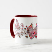 Rote Schmetterlinge Tasse (Vorderseite Links)
