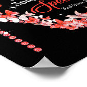 Rote Schmetterlinge tragen Herzerkrankungen Aufklä Poster (Ecke)