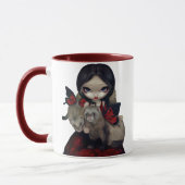 "Rote Schmetterlings-Frettchen-" Tasse (Links)