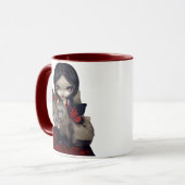 "Rote Schmetterlings-Frettchen-" Tasse (Vorderseite Links)