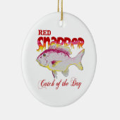 ROTE SCHNAPPERFANG DES TAGES KERAMIKORNAMENT (Rechts)