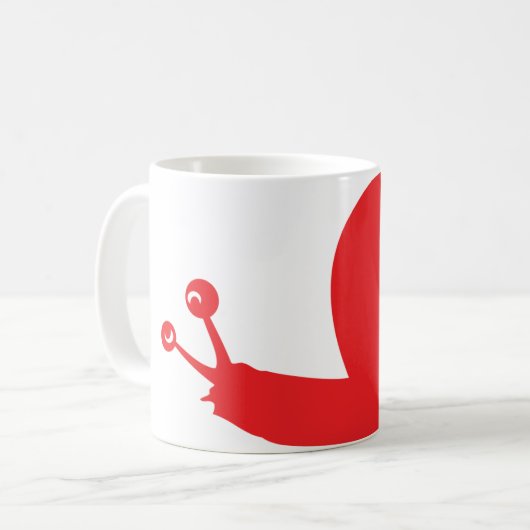 rote Schneckenikone Kaffeetasse (Vorderseite Links)