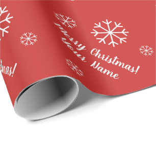 Rote Schneeflocke benutzerdefinierte Weihnachtsver Geschenkpapier