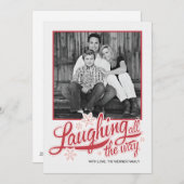 Rote Schneeflocke-Feiertags-Foto-Americanakarte Feiertagskarte (Vorne/Hinten)