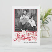 Rote Schneeflocke-Feiertags-Foto-Americanakarte Feiertagskarte (Stehend Vorderseite)