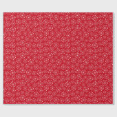 Rote Schneeflocke Geschenkpapier (Flach)