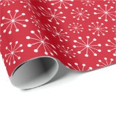 Rote Schneeflocke Geschenkpapier (Rolleneckpunkt)