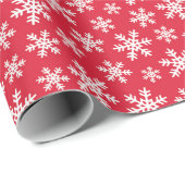 Rote Schneeflocke Geschenkpapier (Rolleneckpunkt)