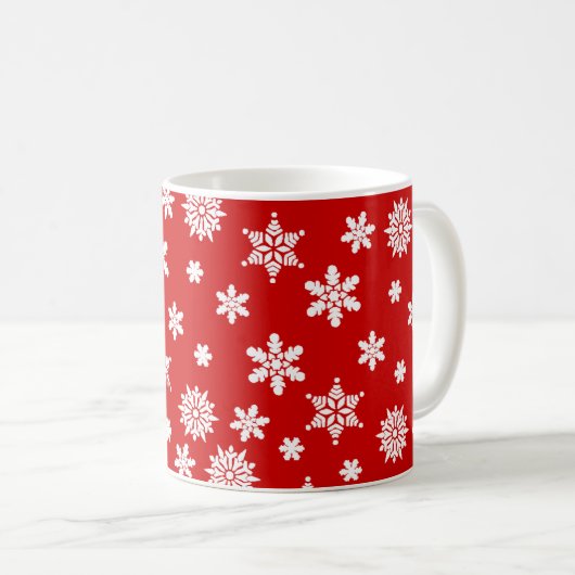 Rote Schneeflocke-Kaffee-Tasse Kaffeetasse (VorderseiteRechts)