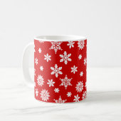 Rote Schneeflocke-Kaffee-Tasse Kaffeetasse (Vorderseite Links)