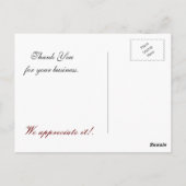 Rote Schneeflocke - Unternehmen Vielen Dank Postkarte (Rückseite)