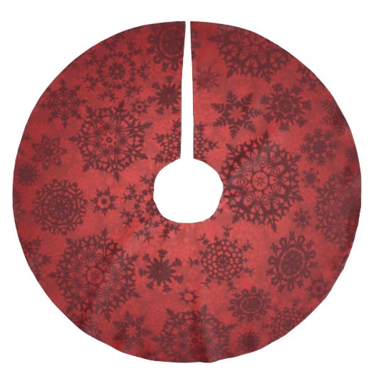 ROTE SCHNEEFLOCKE-VINTAGER WEIHNACHTSBAUM-ROCK POLYESTER WEIHNACHTSBAUMDECKE (Vorderseite)