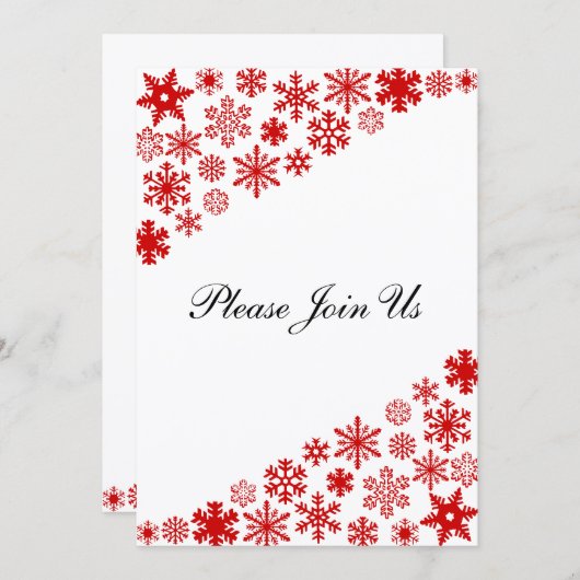 Rote Schneeflocken 12x18 Einladung Vorlage (Vorne/Hinten)