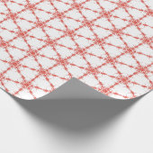 Rote Schneeflocken auf Weiß Geschenkpapier (Ecke)