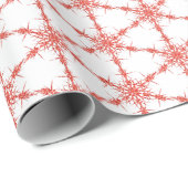 Rote Schneeflocken auf Weiß Geschenkpapier (Rolleneckpunkt)